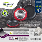 Set of 3 San Ignacio frying pans with marble coating 16 cm 20 cm 24 cm + Set of 2 silicone kitchen utensils l'atelier des ustensiles