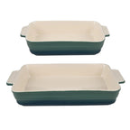 Set of 2 Aluminum Casserole Dishes with Lids 2024cm + 2 Green Stoneware Oven Dishes + 2 Kitchen Utensils (Spoon, Spatula) l'atelier des ustensiles