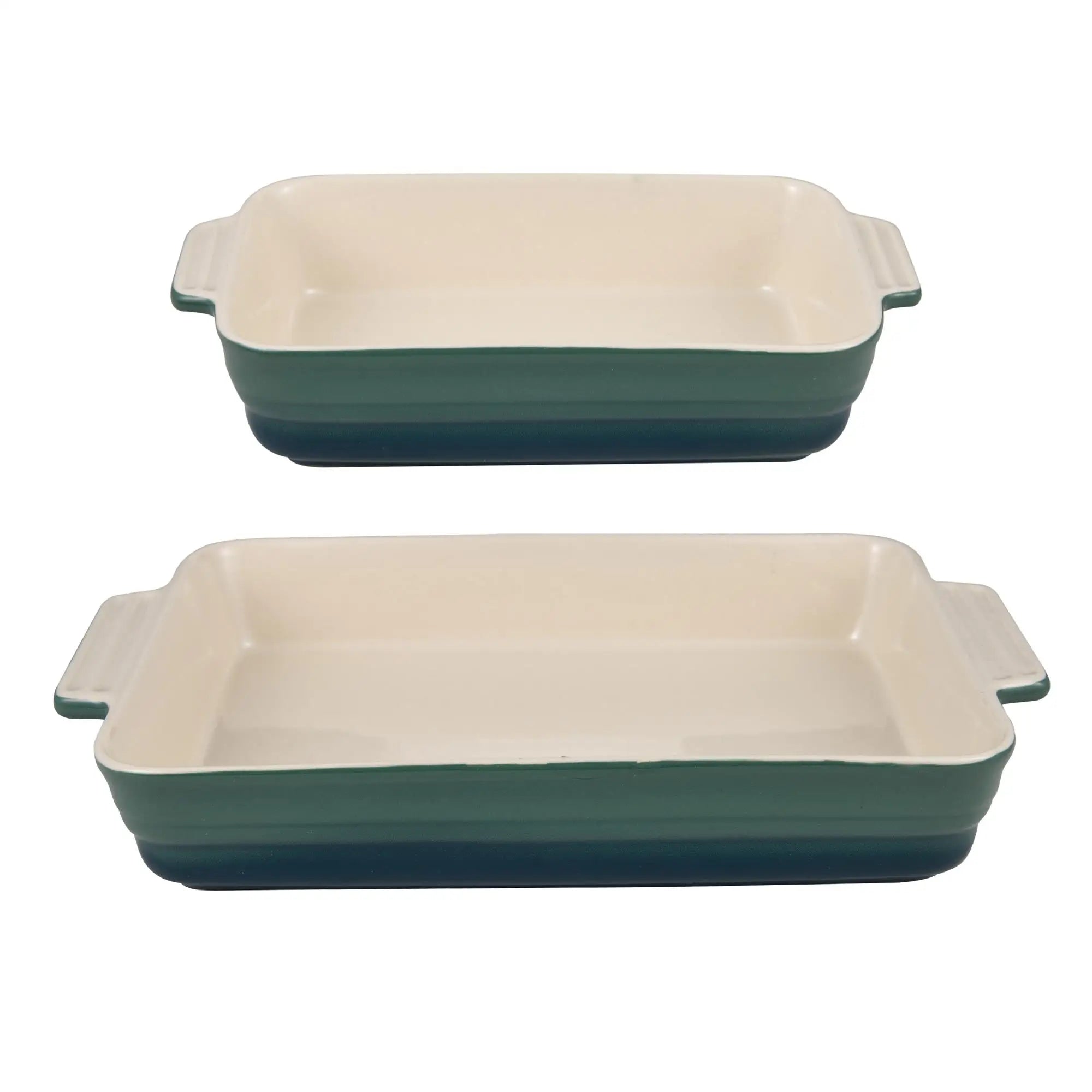 Set of 2 Aluminum Casserole Dishes with Lids 2024cm + 2 Green Stoneware Oven Dishes + 2 Kitchen Utensils (Spoon, Spatula) l'atelier des ustensiles