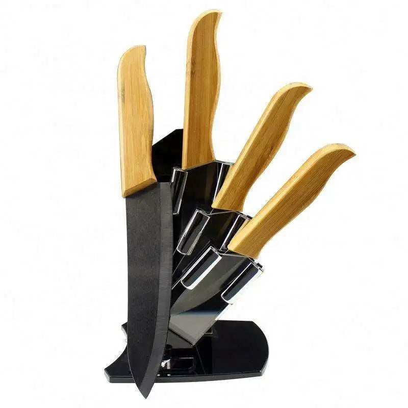4Pcs Eco-Friendly Stainless Steel Sharp Kitchen Modern Knife Set Wooden Handle Holder Customizable Logo UNIVERSEA Brand Good l'atelier des ustensiles