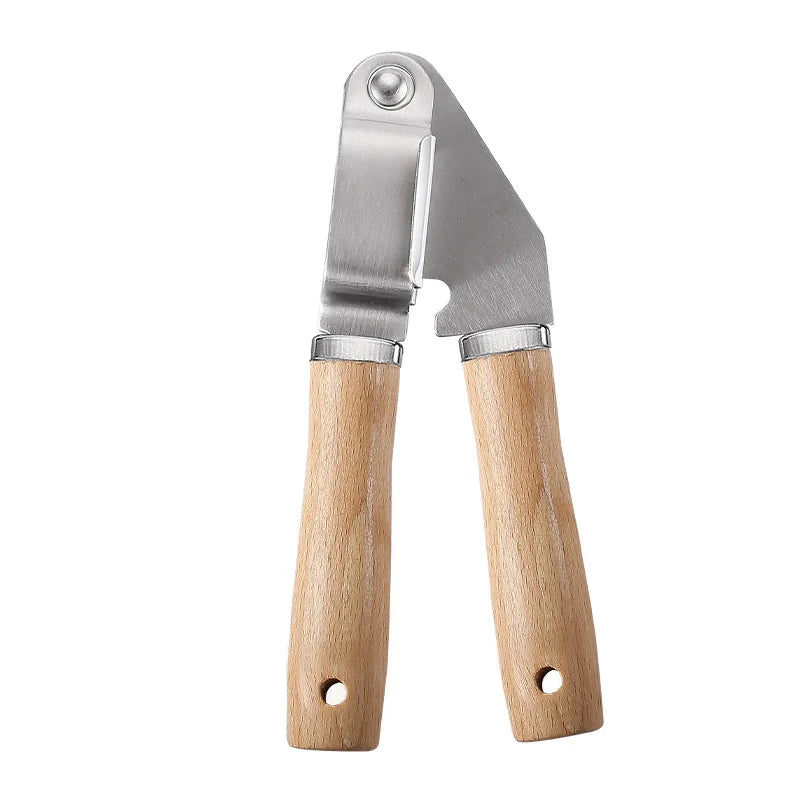 Creative 9-Piece Stainless Steel Wooden Handle Kitchen Gadget Set Egg Beater Garlic Press Can Opener Baking Utensils (Food Safe) l'atelier des ustensiles