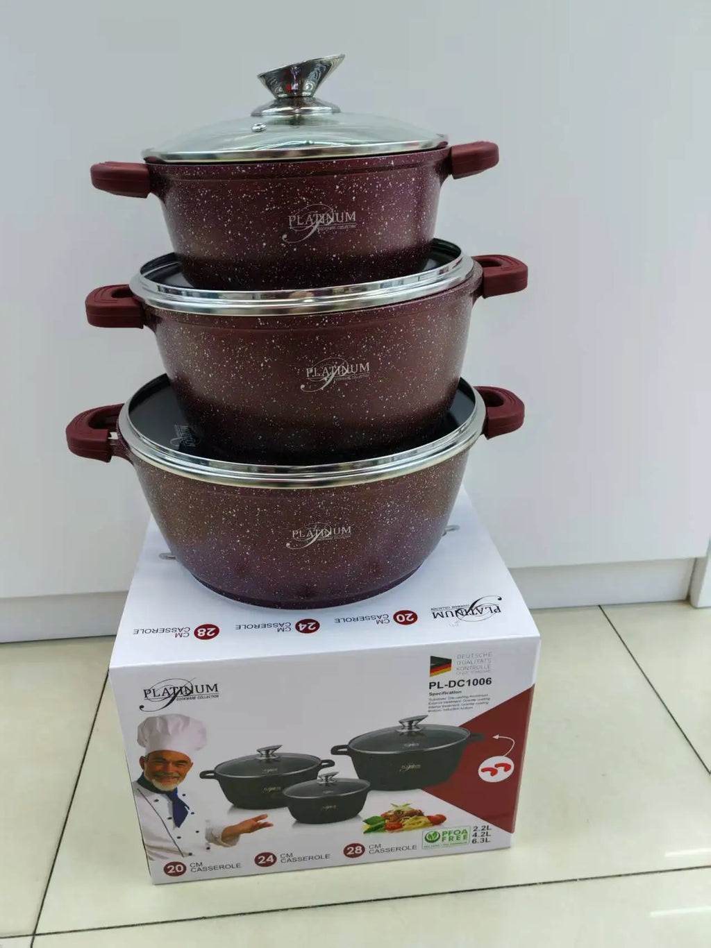 Black Marble Modern Kitchen Cookware Set Casserole Aluminium Sauce Pan Durable Eco-Friendly Non-Stick Oven Safe Healthy 6-Piece l'atelier des ustensiles