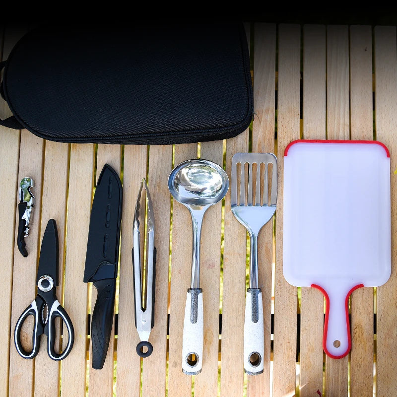 Top Seller Camping & Hiking Products Utensil Set Slicer Food Tong Camping Kitchen Camping Grills l'atelier des ustensiles