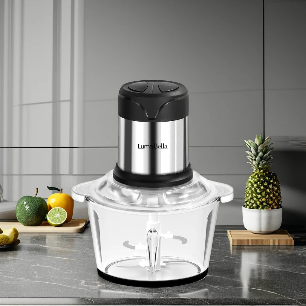 Lumabella 2L High Quality Electric Food Processor Personal Multi-Function Glass CHOPPER Multi-Purpose Blender l'atelier des ustensiles