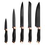 6 PCS Non Stick Coating Kitchen Knife Set With Gift Box Multiple Sizes Stainless Steel Knife Set for Kitchen l'atelier des ustensiles