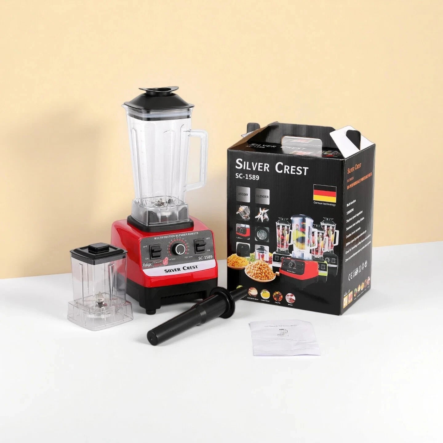 Double Cup 2L Multi-function Mixer, Supplementary Food Processor, Household Flour Mill, Grain Soybean Milk Machine l'atelier des ustensiles