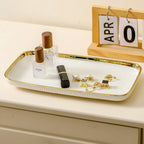 LETAOTAO Factory Wholesale Price Chinese  Porcelain square Ceramic Plate with Gold Edge Pure White Fruit Salad Serving Utensils l'atelier des ustensiles