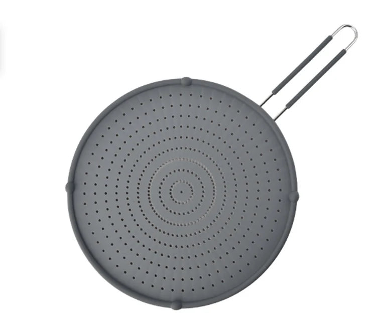 Cooking Heat Resisting Handle Frying Pan Lid Water Filter Net Silicone Splatter Screen Anti Oil Splatter Oil Splash Guard l'atelier des ustensiles