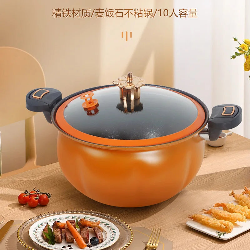 Factory Carbon Steel Pumpkin Casserole  Pressured Lid  Non Stick Cooking Pots  Wholesale Retailer Kitchen Use Ready to Ship l'atelier des ustensiles