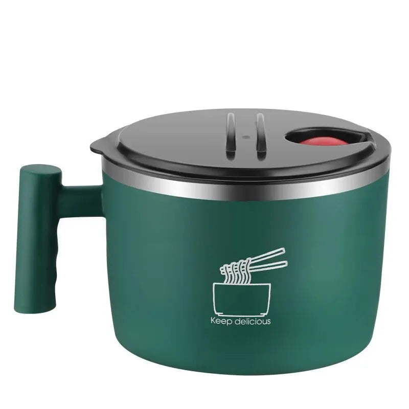 Stainless Steel Bowl With Lid for Instant Noodles Sealed Portable Drain Bowl Kitchen Utensils Instant Noodle Partner l'atelier des ustensiles