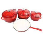 Custom Logo 4-Piece Classic Design Enamel Casserole Set Iron Pot Dutch Oven for Home Kitchen Cooking Made of Durable Metal l'atelier des ustensiles