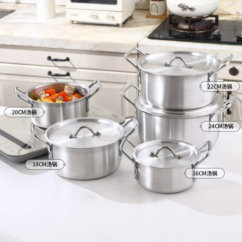 Factory Wholesale Classic 5pcs  Aluminum Alloy Panelas Cookware Set 16cm 18cm 20cm 22cm 24cm Kitchen Cooking Pot Casserole l'atelier des ustensiles