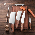Latest Design Ultra Sharp Pakka Wood Knife Set 6 Pcs Professional Kitchen Chef Knife Set With Block l'atelier des ustensiles