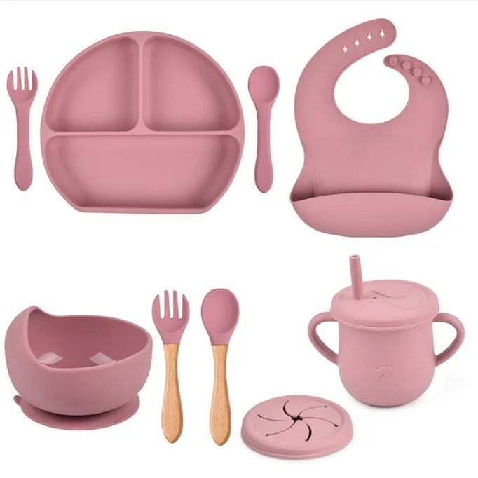 Eco-Friendly Food Grade Silicone Dinnerware and Utensil Set for Baby Training Eating Modern Homeware Tableware l'atelier des ustensiles