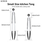 9+12 Inch Silicone Food Tong Stainless Steel Silicone Non-slip Cooking Clip Clamp BBQ Salad Tools Cooking Kitchen Accessories l'atelier des ustensiles