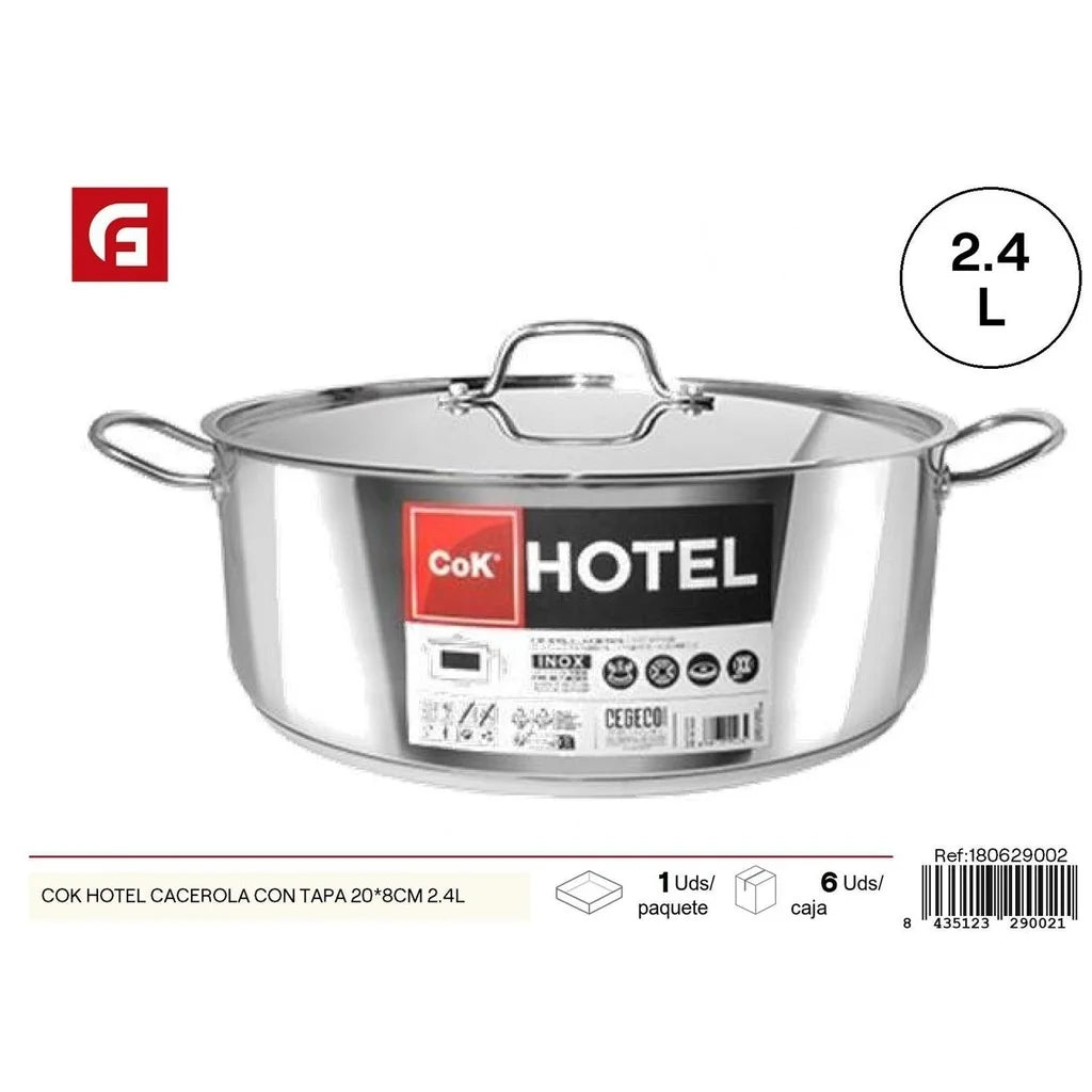 Saucepan with lid 20x8 cm 2.4 L - Kitchen utensils l'atelier des ustensiles