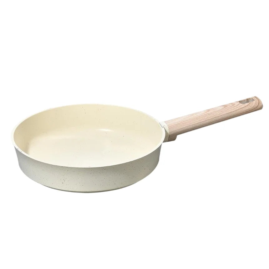 BOREINE Modern Healthy Quality Aluminum Non-Stick Cookware Set Glass Lid Wood Handle Oven Safe Durable for Home Kitchen l'atelier des ustensiles