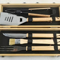 Wood Handle BBQ Tools Kit Set Barbecue Grilling Accessories Utensils Portable Bamboo Carrying Box Case for Outdoor Camping l'atelier des ustensiles
