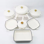 Customized 7-Piece Cast Iron Cookware Set Red Enamel Coated Kitchen Casserole Pot Durable Minimalist Metal Design Low MOQ l'atelier des ustensiles