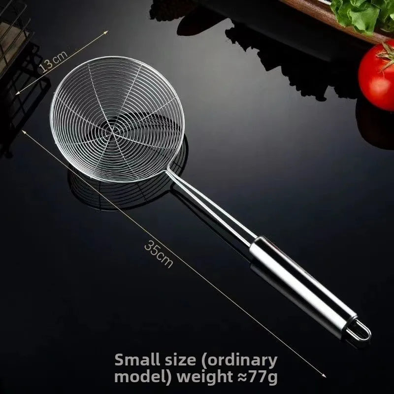 Large Stainless Steel Wire Kitchen Colander for Home Use Filters Water & Oil for Frying Noodles Dumplings Utensils Cooking l'atelier des ustensiles
