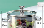 2026 New TW Cute Bear High Borosilicate Glass Kitchen Utensils Thickened Soup Saucepan Two Ear Noodle Bowl Milk Pot Cooking Pot l'atelier des ustensiles