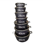 Luxury Black Granite Cookware Set 14pcs 20cm-44cm Jumbo Size Casserole Aluminum Non Stick Cooking Pot Set Gift Box Packing l'atelier des ustensiles