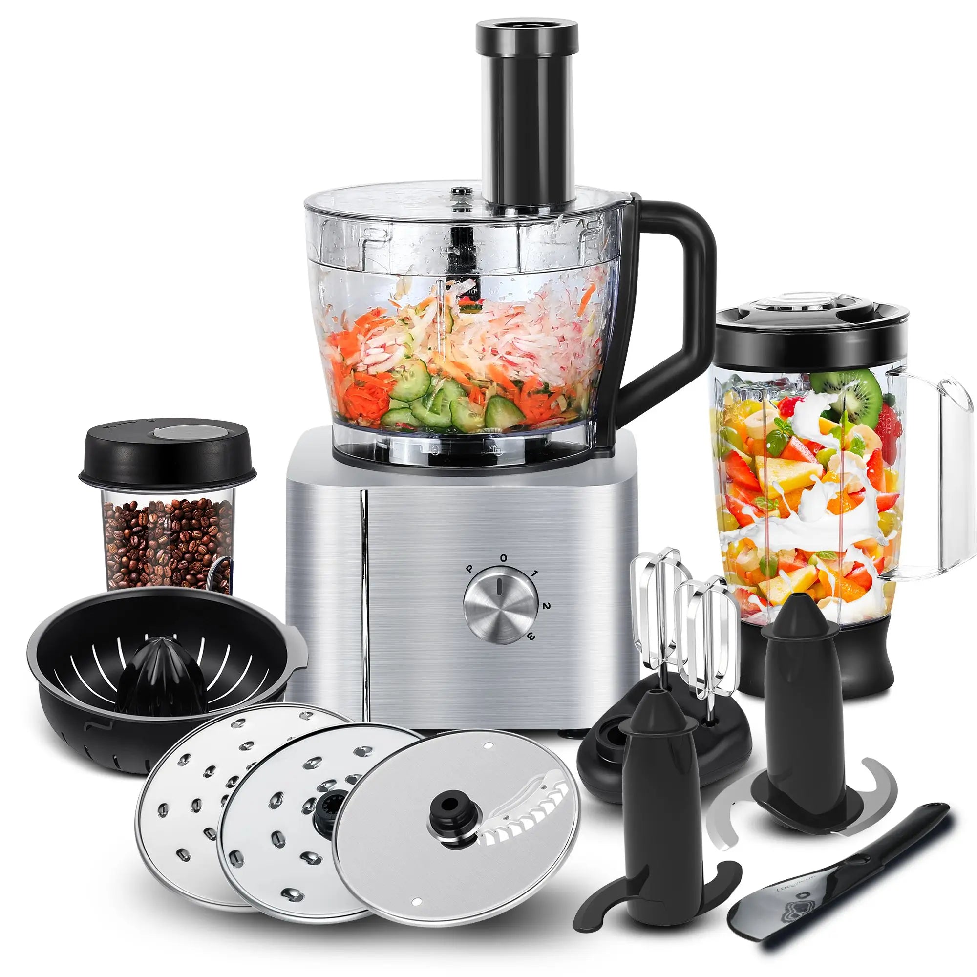 Food Processor, 11-in-1 Food Processor and Blender with Chopping Blending Kneading Grinding Whisking Juicing, 1100W l'atelier des ustensiles