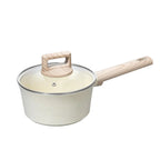 BOREINE Modern Healthy Quality Aluminum Non-Stick Cookware Set Glass Lid Wood Handle Oven Safe Durable for Home Kitchen l'atelier des ustensiles