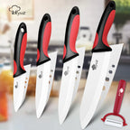 Couteaux de cuisine en céramique 3 4 5 6 pouces avec éplucheur, couteau de chef, couteau à éplucher, couteau à fruits et légumes, couteau utilitaire, lame blanche, ensemble de cuisine l'atelier des ustensiles