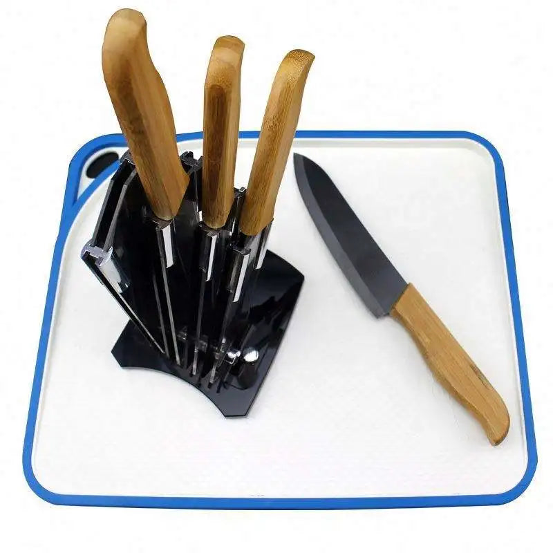4Pcs Eco-Friendly Stainless Steel Sharp Kitchen Modern Knife Set Wooden Handle Holder Customizable Logo UNIVERSEA Brand Good l'atelier des ustensiles
