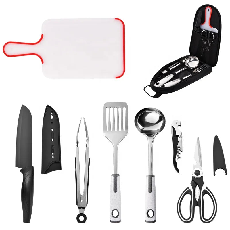 Top Seller Camping & Hiking Products Utensil Set Slicer Food Tong Camping Kitchen Camping Grills l'atelier des ustensiles