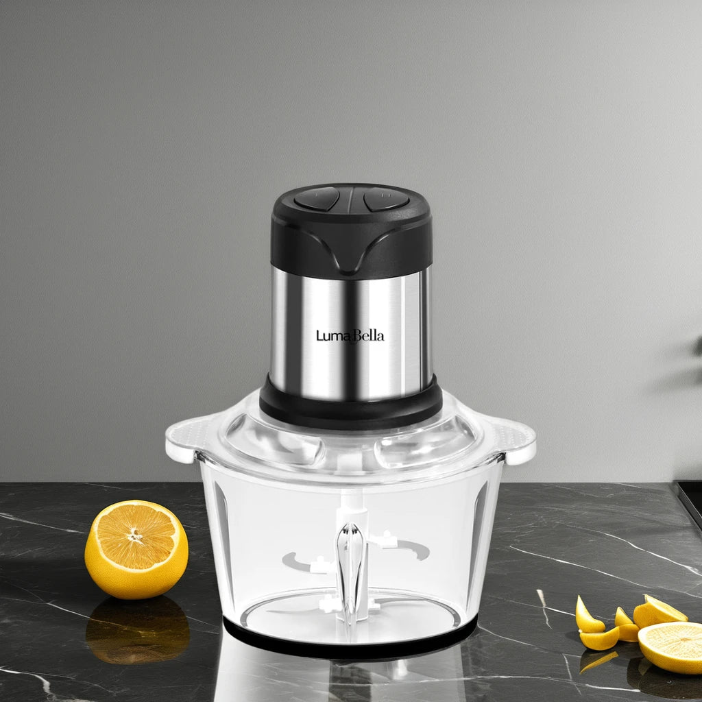 Lumabella 2L High Quality Electric Food Processor Personal Multi-Function Glass CHOPPER Multi-Purpose Blender l'atelier des ustensiles
