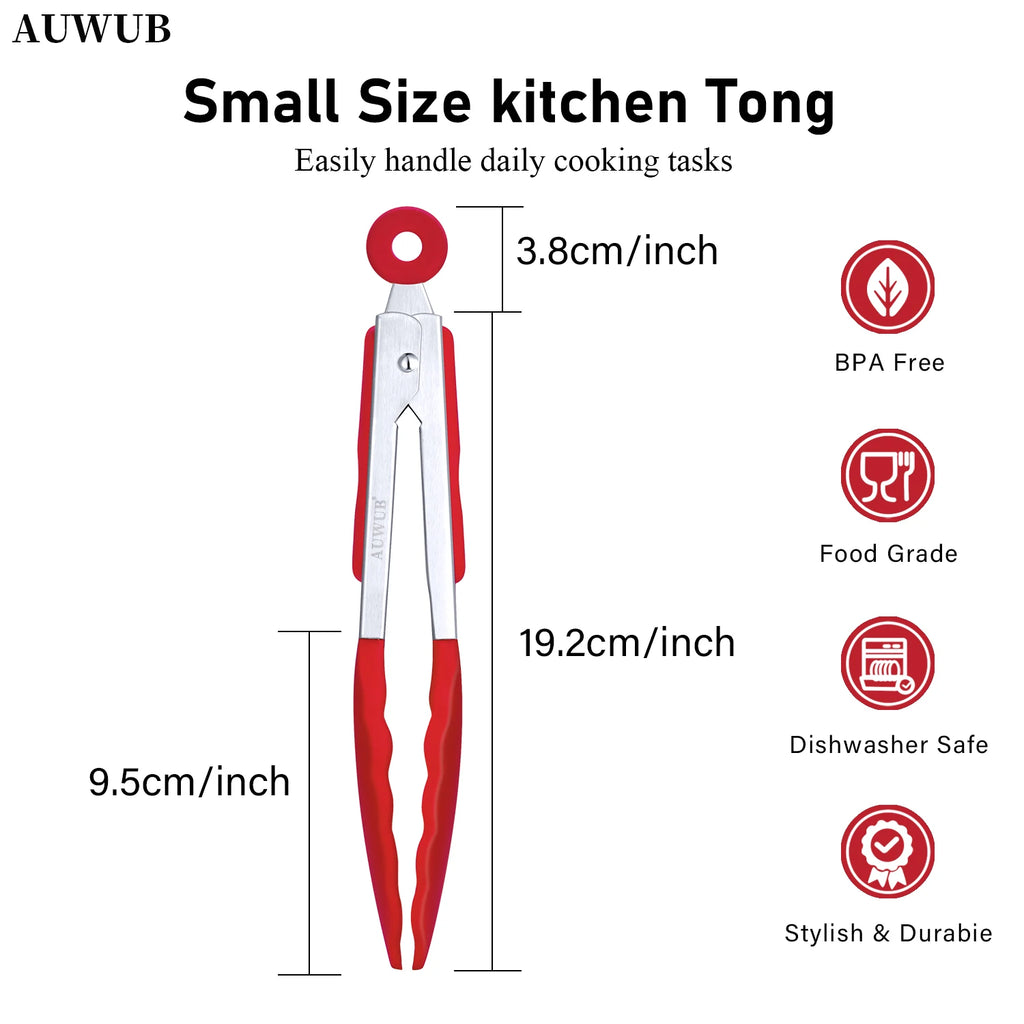 Top Trending 7 Inch Stainless Steel Cooking Tongs with Silicone Tips Non-Slip Food Utensils for Locking and Cooking l'atelier des ustensiles