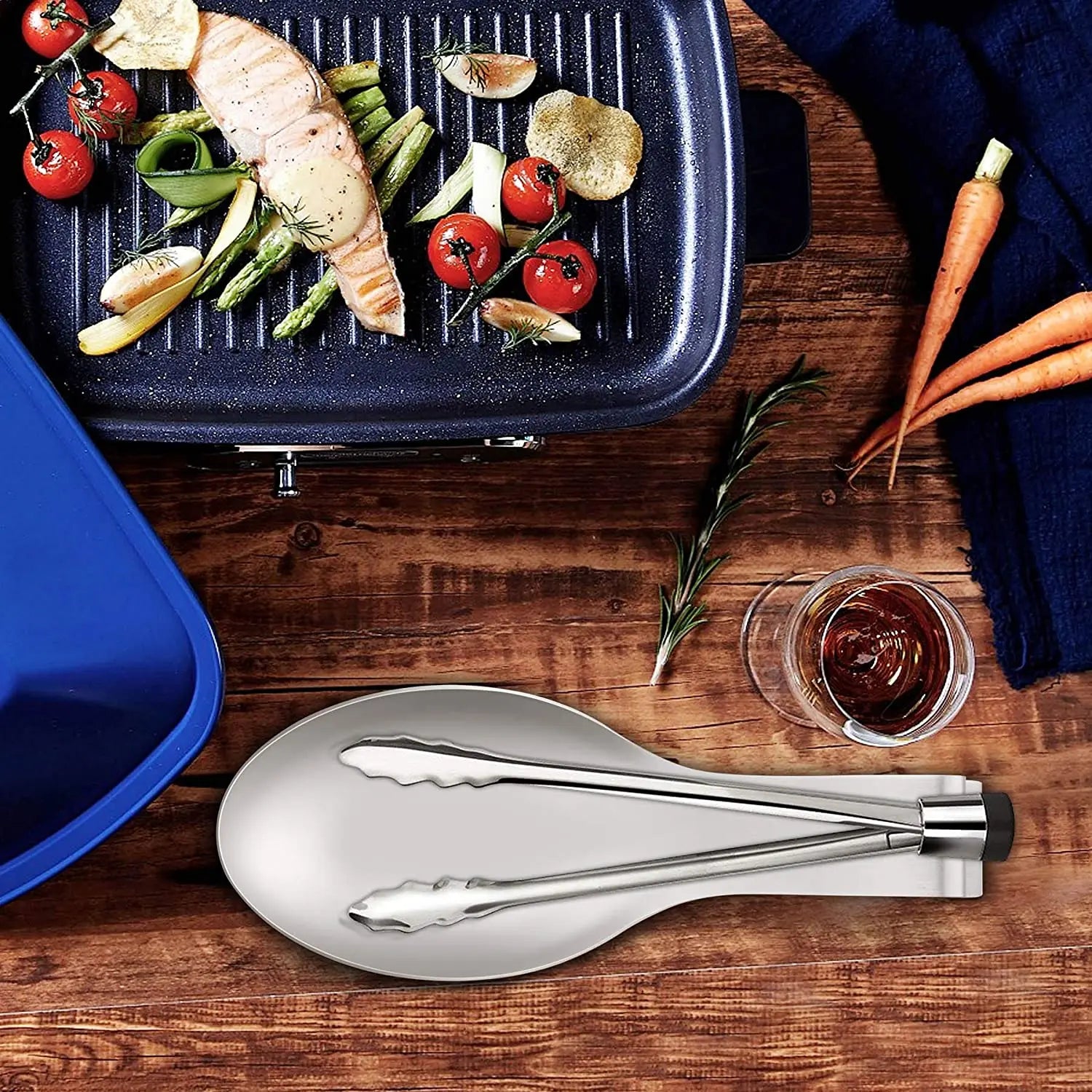 Hot Selling Dishwasher Safe Fish Shape Stainless Steel Utensil Spoon Rest Metal Spoon Holder for Stove Top l'atelier des ustensiles