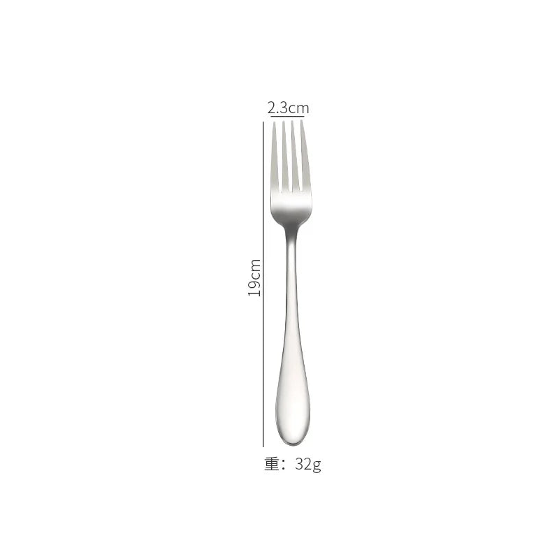 Stainless Steel Tableware 1012 Knife, Fork and Spoon Simple Style Gold-plated Tableware 4-piece Gift Box Set l'atelier des ustensiles