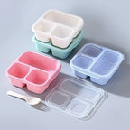 3 Compartment Leak-Proof Wheat Straw Lunch Box Adult Food Storage Container School Children Utensils l'atelier des ustensiles