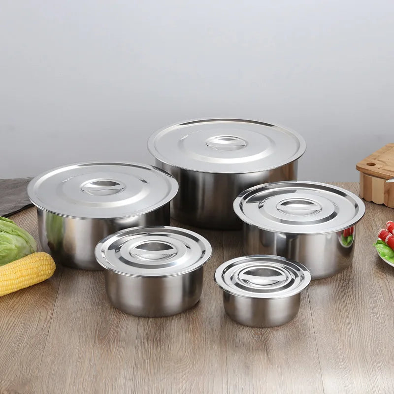 Factory Direct Sale Classic Design 5 PCS Stainless Steel Soup Pot Cookware Sets Silver Pots Kitchen l'atelier des ustensiles