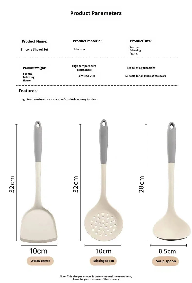 Household Silicone Spatula Soup Spoon Kitchen Utensils Anti-scalding High Temperature Resistant Daily Use Non-Stick l'atelier des ustensiles