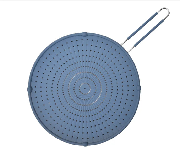 Cooking Heat Resisting Handle Frying Pan Lid Water Filter Net Silicone Splatter Screen Anti Oil Splatter Oil Splash Guard l'atelier des ustensiles