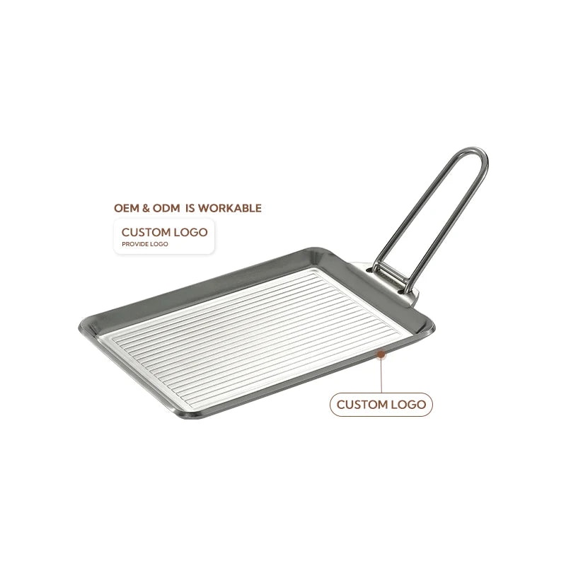 Campingmoon Outdoor Camping Picnic Kitchen Utensils Cookware Stainless Steel Fry Pan l'atelier des ustensiles