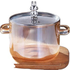 2026 New TW Cute Bear High Borosilicate Glass Kitchen Utensils Thickened Soup Saucepan Two Ear Noodle Bowl Milk Pot Cooking Pot l'atelier des ustensiles
