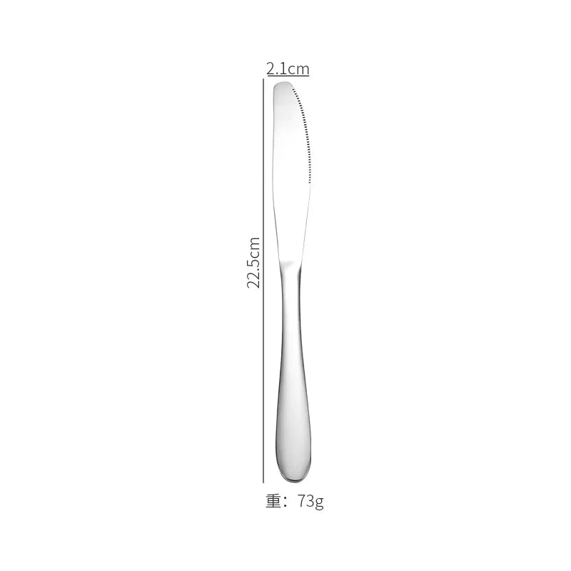 Stainless Steel Tableware 1012 Knife, Fork and Spoon Simple Style Gold-plated Tableware 4-piece Gift Box Set l'atelier des ustensiles