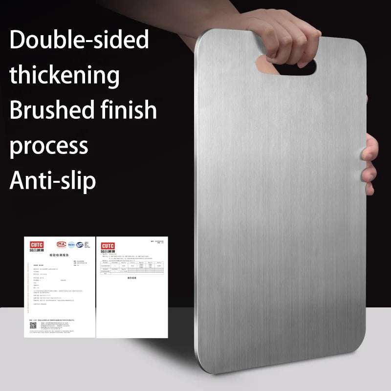 CIEUIS 100% Titanium Safe Anti-Bacterial Cutting Board Double-sided 2MM Chopping Board for Kitchen l'atelier des ustensiles