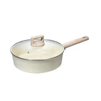 BOREINE Modern Healthy Quality Aluminum Non-Stick Cookware Set Glass Lid Wood Handle Oven Safe Durable for Home Kitchen l'atelier des ustensiles