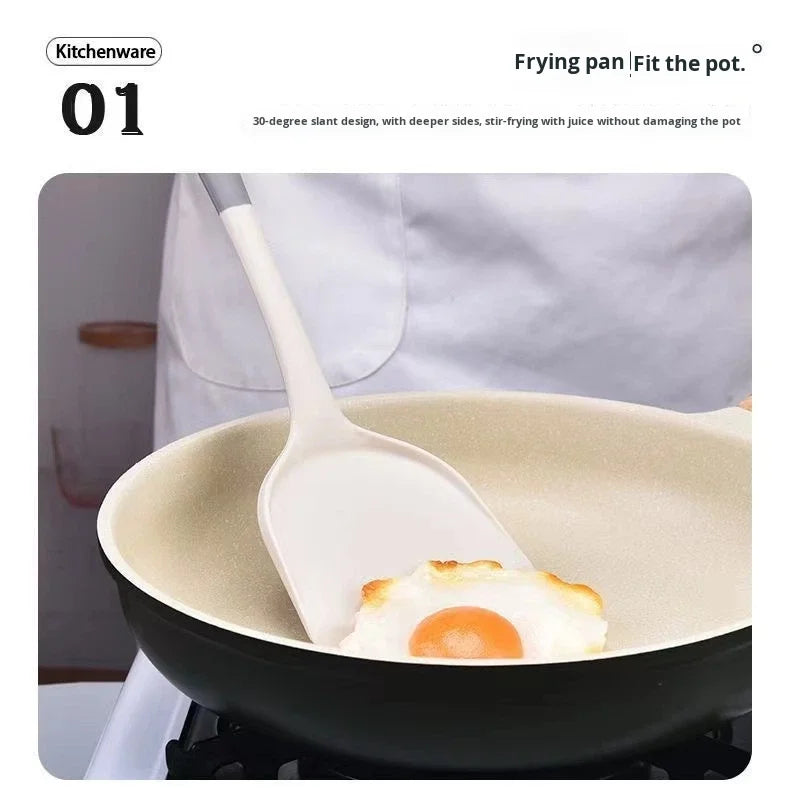 Household Silicone Spatula Soup Spoon Kitchen Utensils Anti-scalding High Temperature Resistant Daily Use Non-Stick l'atelier des ustensiles