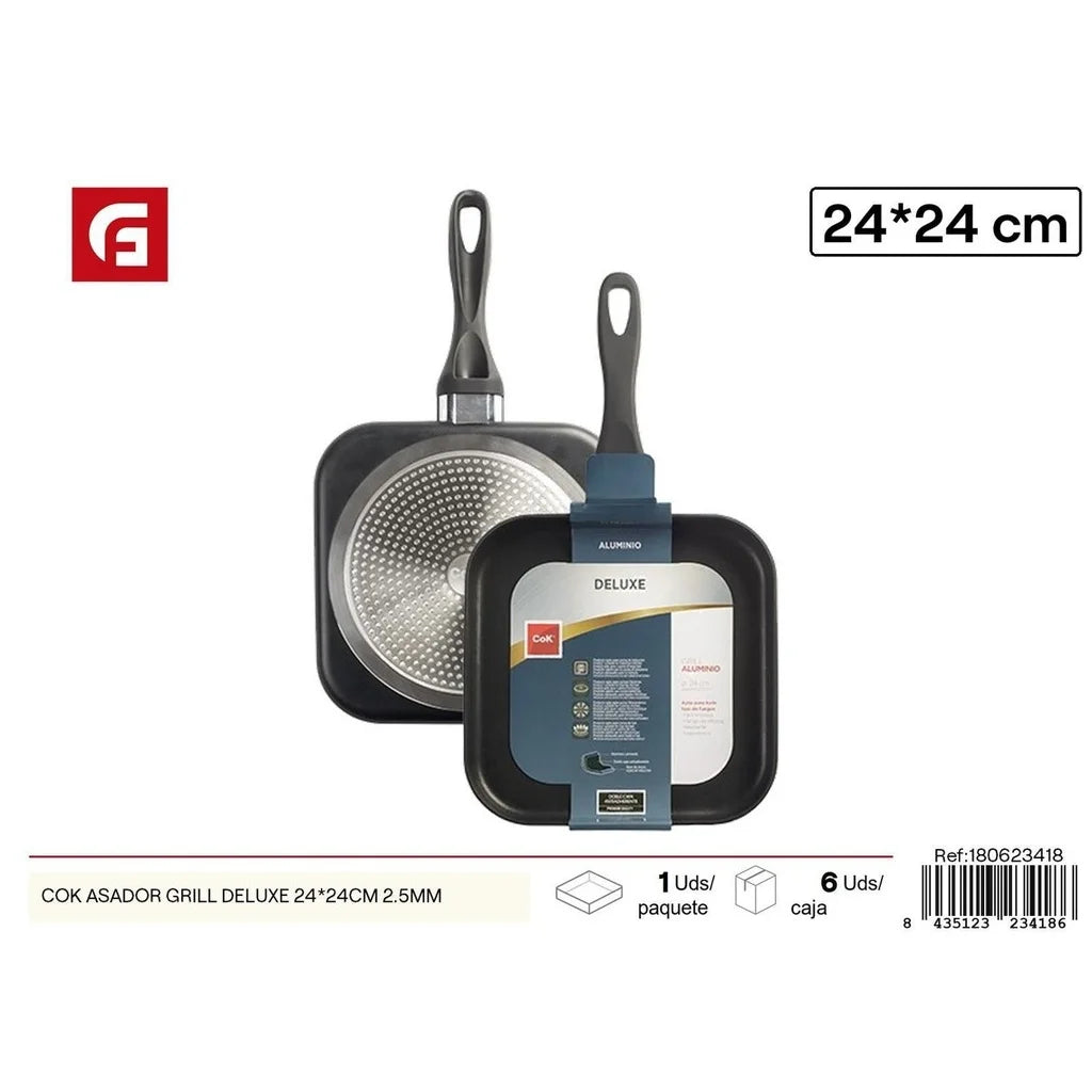 Deluxe Grill Pan 24*24 cm 2.5 mm - Kitchen Utensils l'atelier des ustensiles