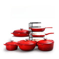 Custom Pre-seasoned Non-Stick Cast Iron Enamel 7-Piece Europe Design Gas Induction Ready Oven Safe Cooking Pots Casserole Set l'atelier des ustensiles
