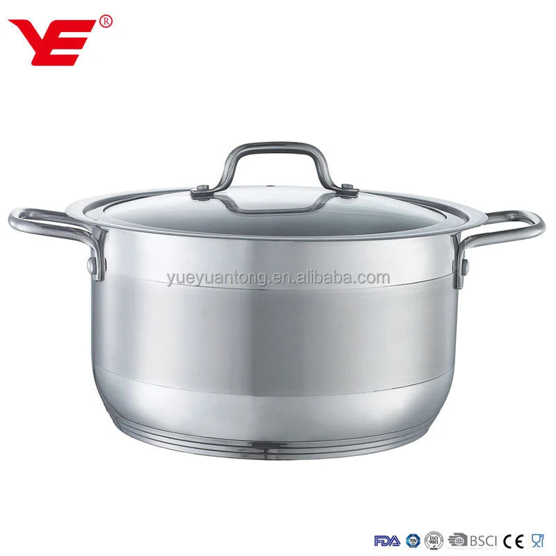 10pcs Stainless Steel Induction Cookware Set Multi-Layer Base Dishwasher Safe Durable Eco-Friendly Glass Lid Utensils Mitts Gift l'atelier des ustensiles