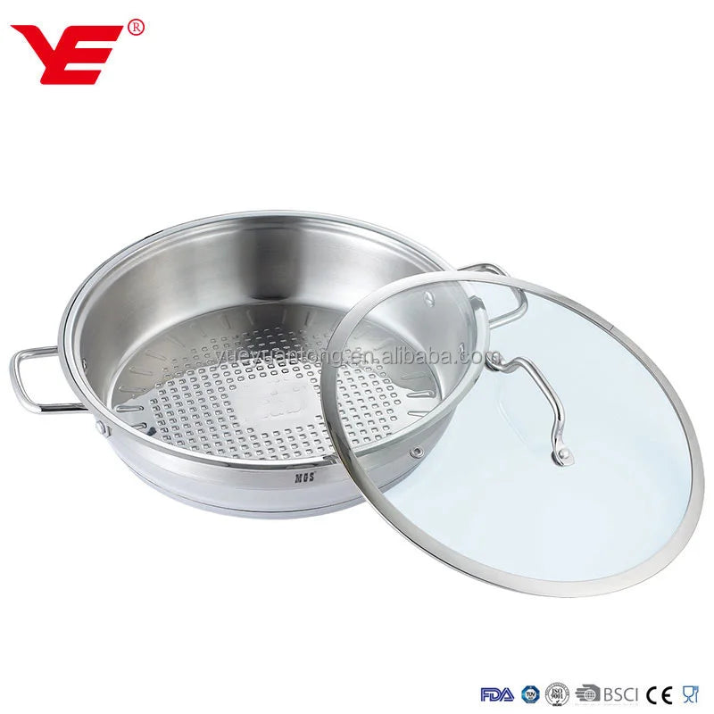 10pcs Stainless Steel Induction Cookware Set Multi-Layer Base Dishwasher Safe Durable Eco-Friendly Glass Lid Utensils Mitts Gift l'atelier des ustensiles