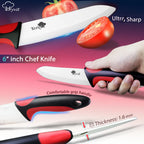 Couteaux de cuisine en céramique 3 4 5 6 pouces avec éplucheur, couteau de chef, couteau à éplucher, couteau à fruits et légumes, couteau utilitaire, lame blanche, ensemble de cuisine l'atelier des ustensiles